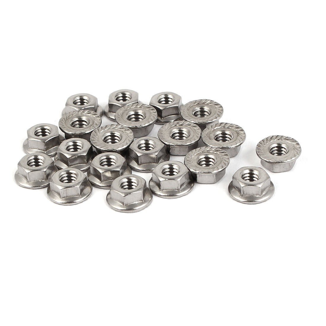 Uxcell Uxcell 8#32 304 Stainless Steel Serrated Flange Hex Machine Screw Lock Nuts 20pcs