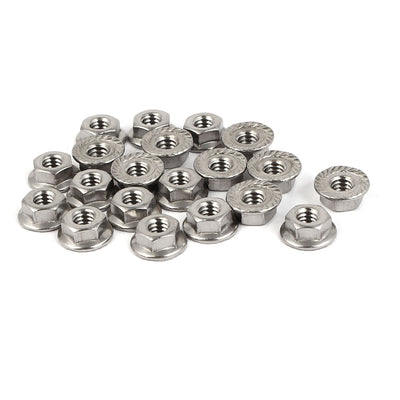 Harfington Uxcell 8#32 304 Stainless Steel Serrated Flange Hex Machine Screw Lock Nuts 20pcs