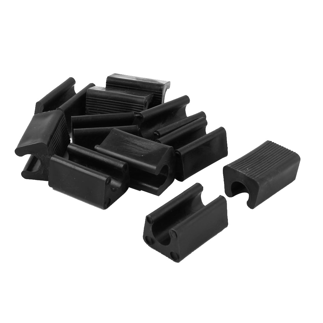 uxcell Uxcell Furniture Feet Plastic Rectangle Shaped Non-Slip Chair Legs Tip Black 12pcs