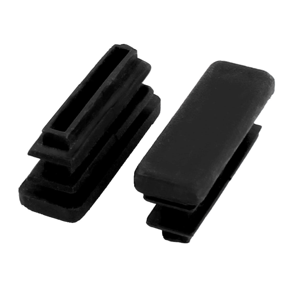 uxcell Uxcell Furniture Table Chair Leg Plastic Rectangle Tube Pipe Insert Cap Black 30mm x 10mm 100pcs