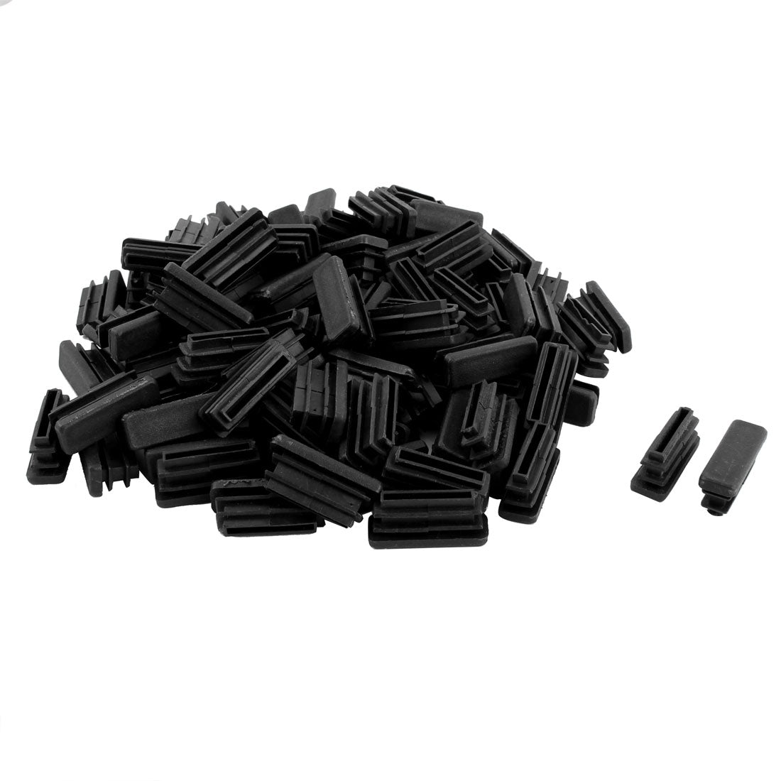 uxcell Uxcell Furniture Table Chair Leg Plastic Rectangle Tube Pipe Insert Cap Black 30mm x 10mm 100pcs