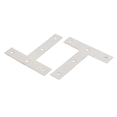 Harfington Uxcell 80mm x 80mm x 1mm Flat T Shape Angle Plate Corner Brace Repair Brackets 50 Pcs
