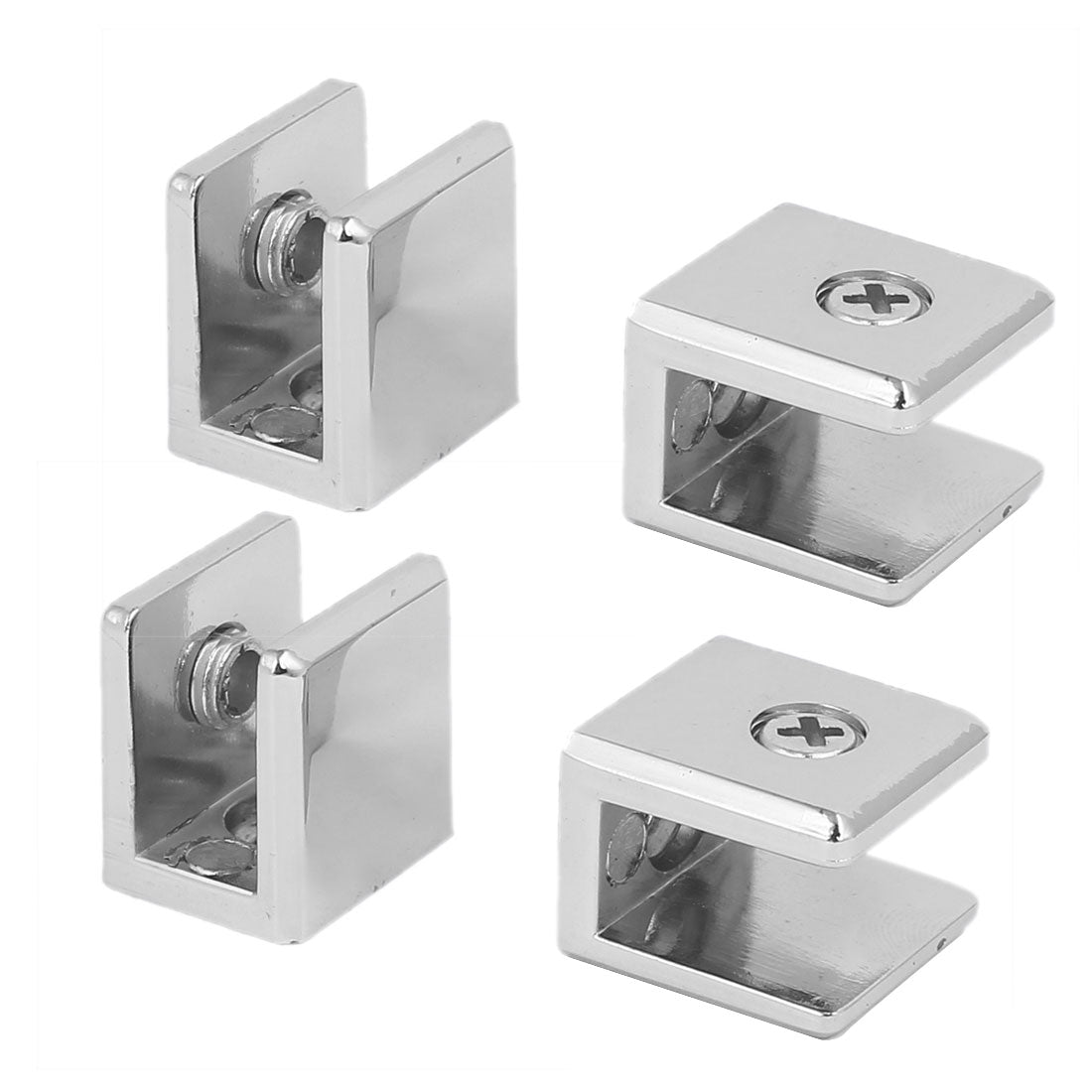 uxcell Uxcell Zinc Alloy Wall Mounted Adjustable Glass Shelf Clip Clamp Bracket Support 4pcs