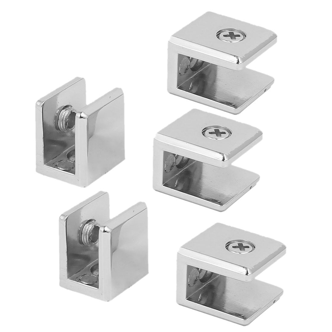 uxcell Uxcell Zinc Alloy Wall Mounted Adjustable Glass Shelf Clip Clamp Bracket Support 5pcs