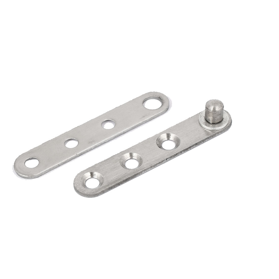 uxcell Uxcell 60mm Length Metal 360 Degree Rotatable Door Pivot Hinges Silver Tone 2 Pcs