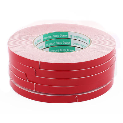 Harfington Uxcell 5PCS 10MM Width 10M Long 1MM Thick White Dual Sided Waterproof Sponge Tape