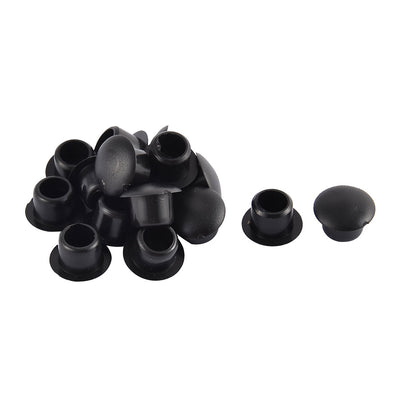 Harfington Uxcell Home Plastic Round Flush Mount Cable Connector Hole Stoppers Covers Black 11mm 16pcs
