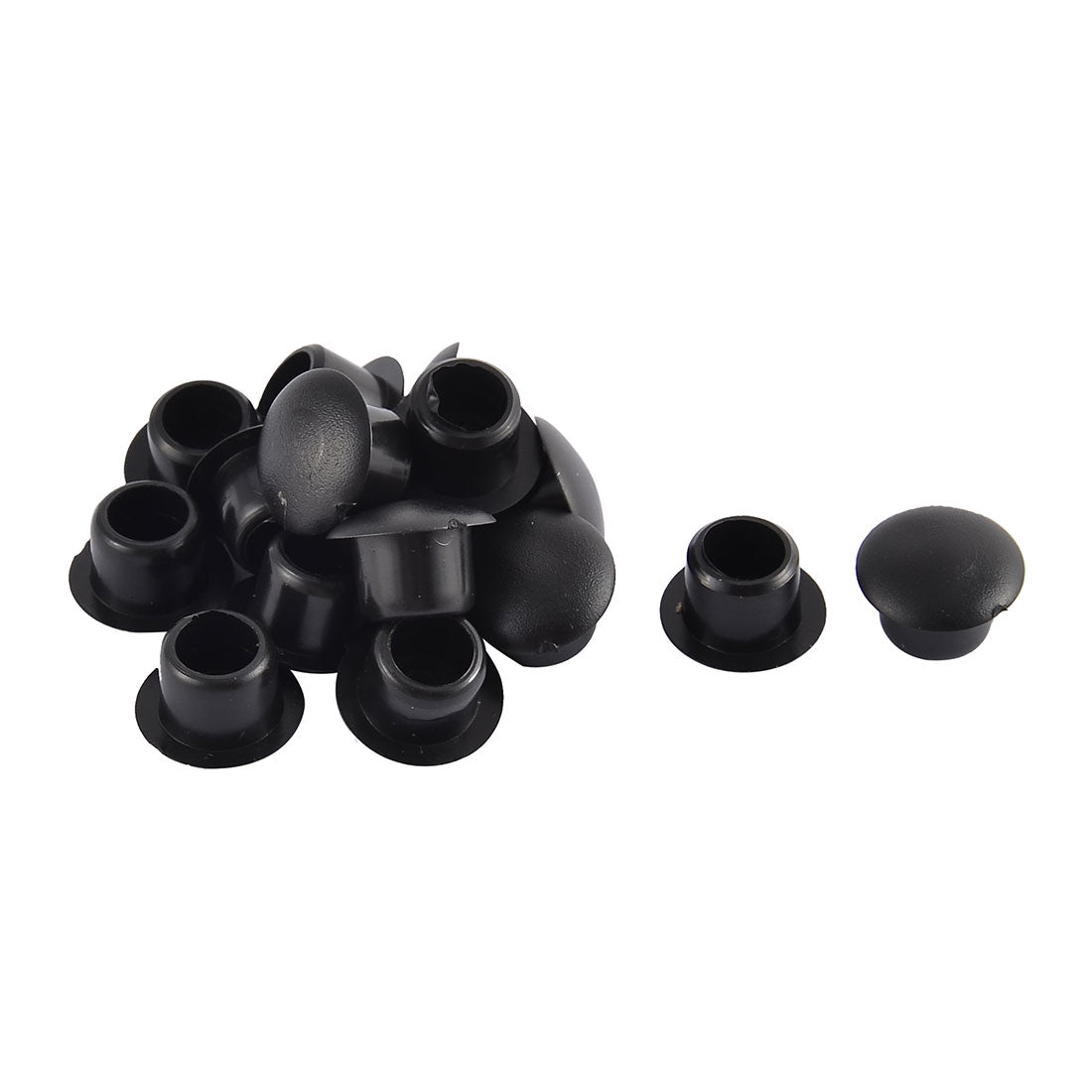 uxcell Uxcell Home Plastic Round Flush Mount Cable Connector Hole Stoppers Covers Black 11mm 16pcs
