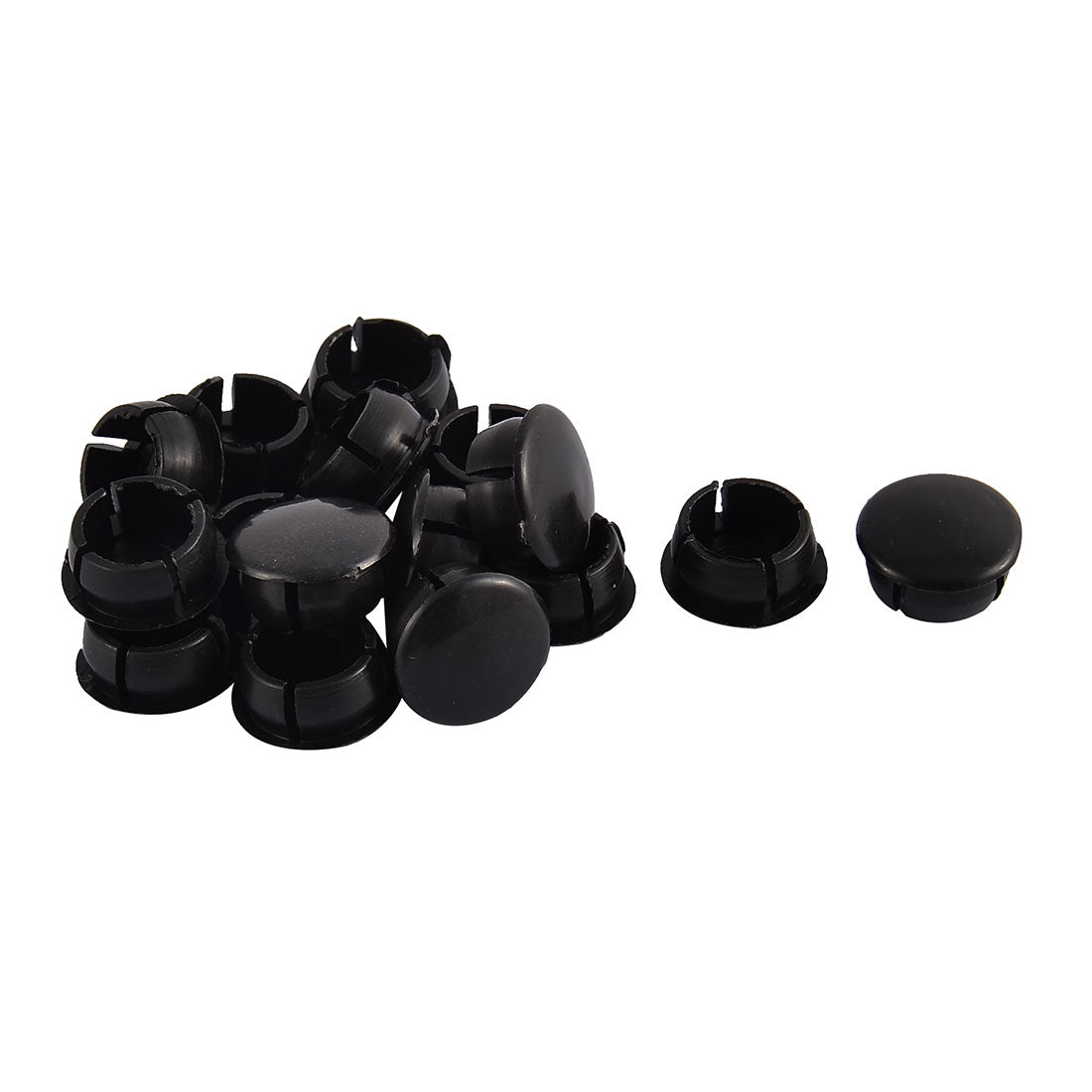 uxcell Uxcell Home Plastic Round Flush Mount Cable Connector Hole Stoppers Covers Black 14mm 16pcs