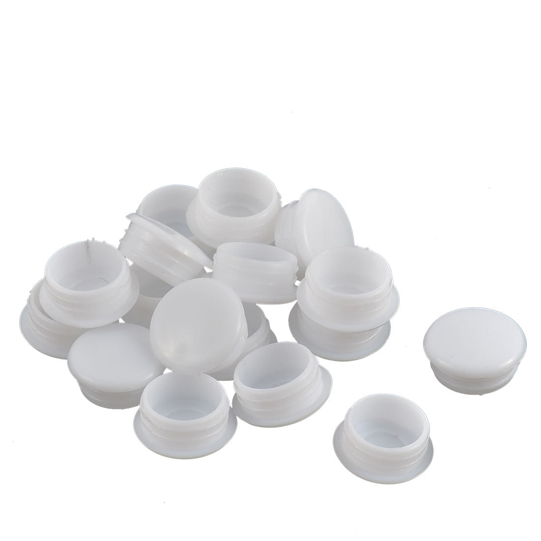uxcell Uxcell Home Plastic Round Flush Mount Cable Connector Hole Stoppers Covers White 15mm 16pcs