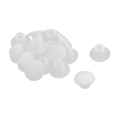 Harfington Uxcell Home Plastic Round Flush Mount Cable Connector Hole Stoppers Covers White 5mm 16pcs