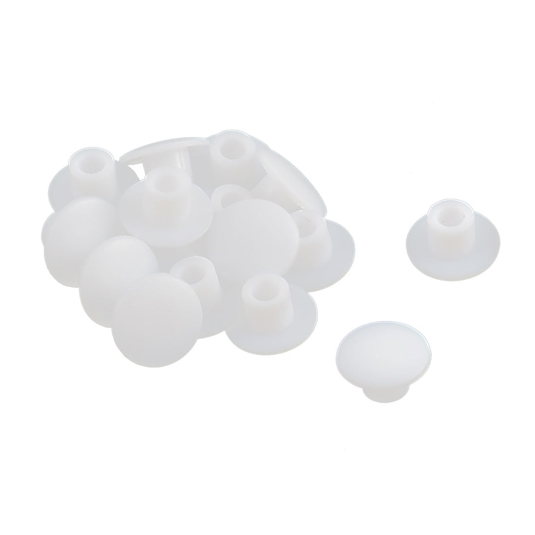 uxcell Uxcell Home Plastic Round Flush Mount Cable Connector Hole Stoppers Covers White 5mm 16pcs