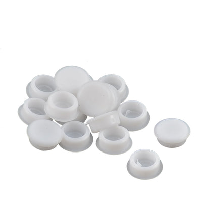 Harfington Uxcell Home Plastic Round Flush Mount Cable Connector Hole Stoppers Covers White 8mm 16pcs