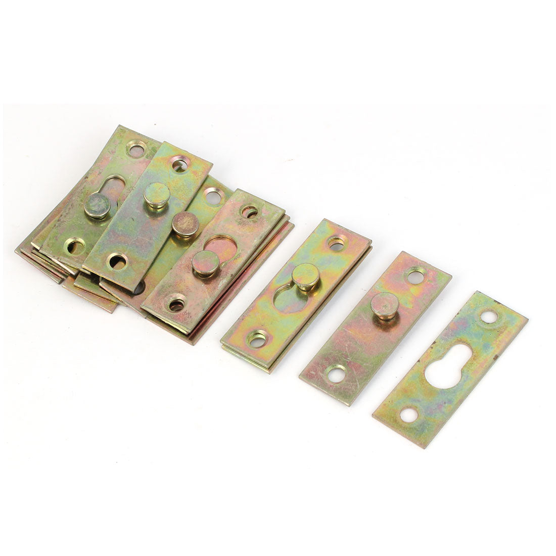 uxcell Uxcell Furniture Bed Rail Hook Plate Bracket Connector Brass Tone 8pcs