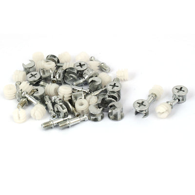 Harfington Uxcell Knock Down Furniture Eccentric  Connecting Fitting Dowel Nut Assembly 20 Sets
