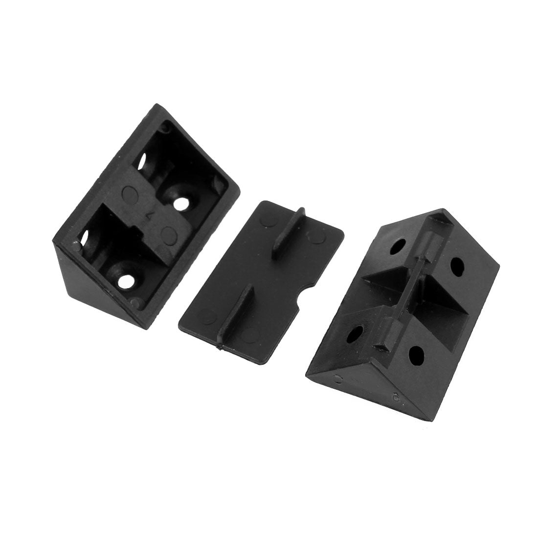 Uxcell Uxcell Cabinet Plastic Shelf Corner Brace Joint Bracket Black 42mmx29mmx15mm 20pcs