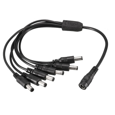 Harfington Uxcell Single DC Female to 6 DC Male 5.5 x 2.1mm Power Extension Wire For CCTV Camera