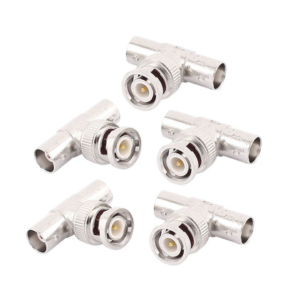 Harfington Uxcell 5 Pcs BNC Q9 3 Way T Connector 1 Male to 2 Female Video Adaptor For CCTV Camera