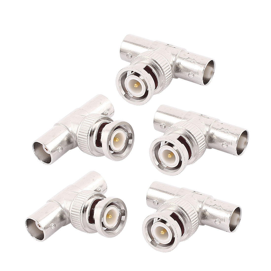uxcell Uxcell 5 Pcs BNC Q9 3 Way T Connector 1 Male to 2 Female Video Adaptor For CCTV Camera
