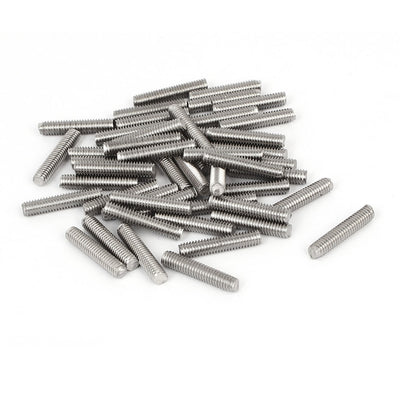 Harfington Uxcell M4 x 20mm 304 Stainless Steel Fully Threaded Rod Bar Studs Silver Tone 50 Pcs