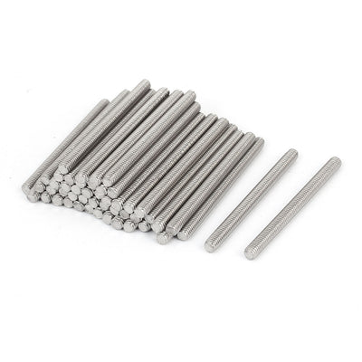 Harfington Uxcell M4 x 50mm 304 Stainless Steel Fully Threaded Rod Bar Studs Fasteners 50 Pcs