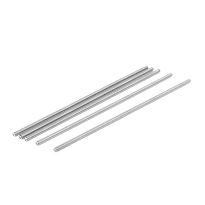 uxcell Uxcell M4 x 150mm 304 Stainless Steel Fully Threaded Rod Bar Studs Silver Tone 5 Pcs
