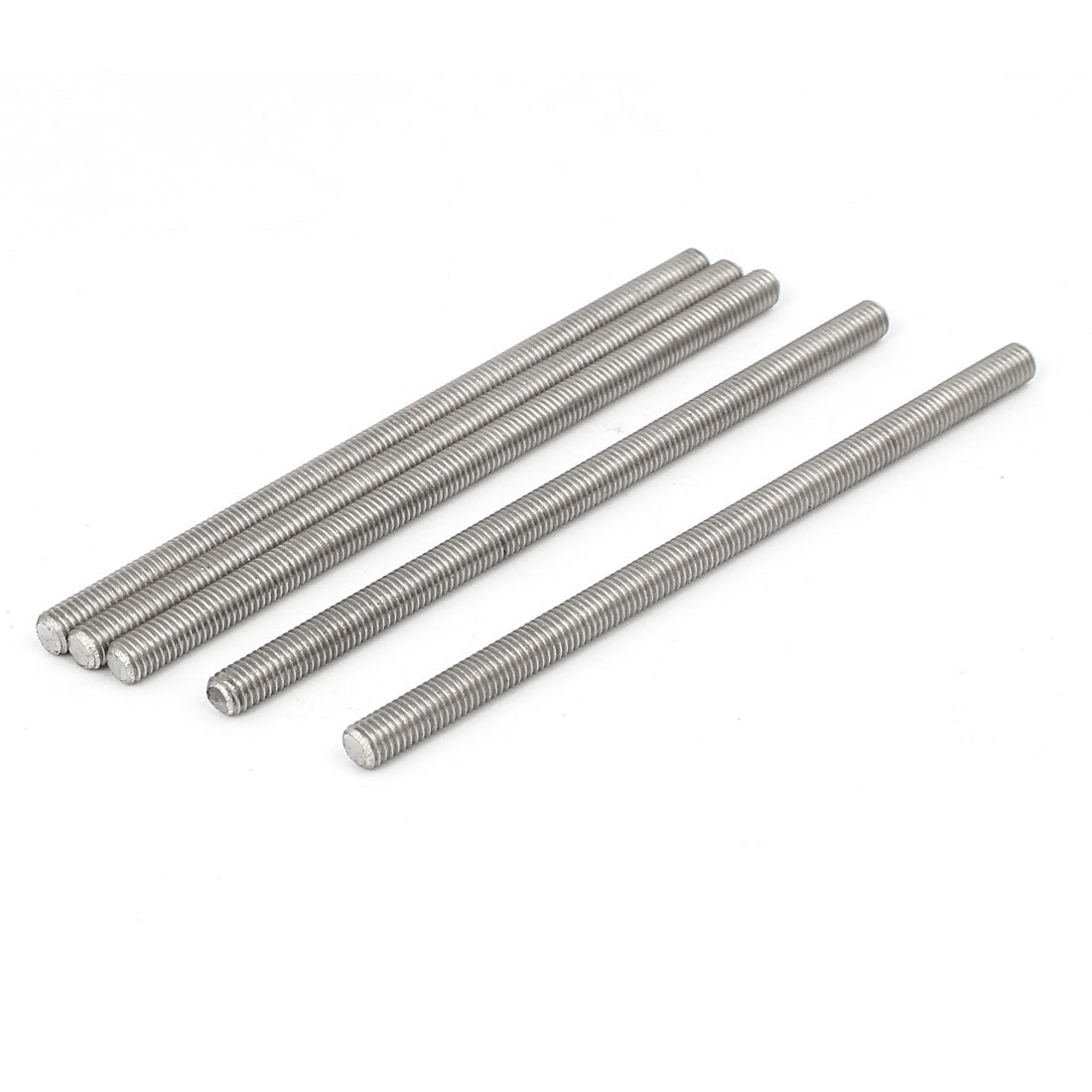 uxcell Uxcell M5 x 100mm 304 Stainless Steel Fully Threaded Rod Bar Studs Fasteners 5 Pcs