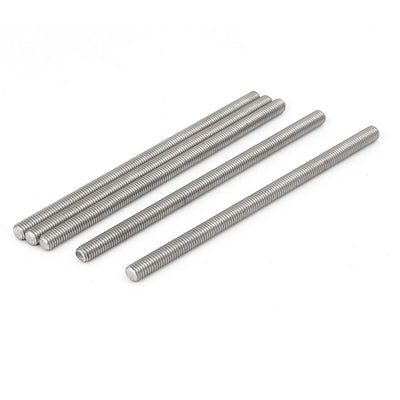 Harfington Uxcell M5 x 100mm 304 Stainless Steel Fully Threaded Rod Bar Studs Fasteners 5 Pcs