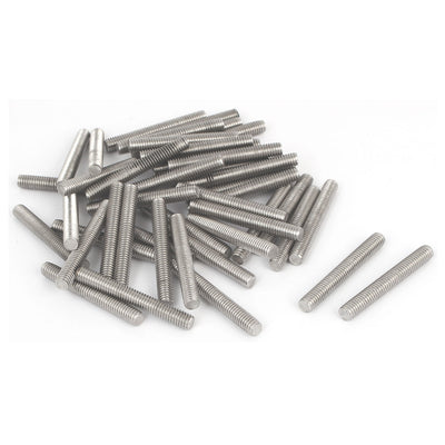 uxcell Uxcell M6 x 45mm Male Threaded 304 Stainless Steel Rod Bar Studs Hardware 20 Pcs