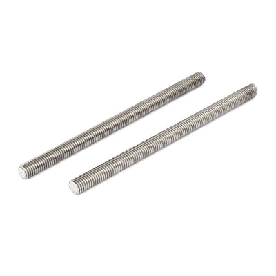 Harfington Uxcell M8 x 130mm 304 Stainless Steel Fully Threaded Rods Fasteners Silver Tone 5 Pcs