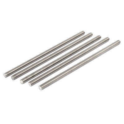 uxcell Uxcell M8 x 200mm 304 Stainless Steel Fully Threaded Rods Fasteners Silver Tone 5 Pcs