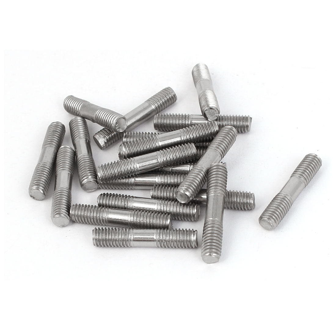 uxcell Uxcell M5x25mm 304 Stainless Steel Double End Thread Tight Adjustable Push Rod Stud 20pcs