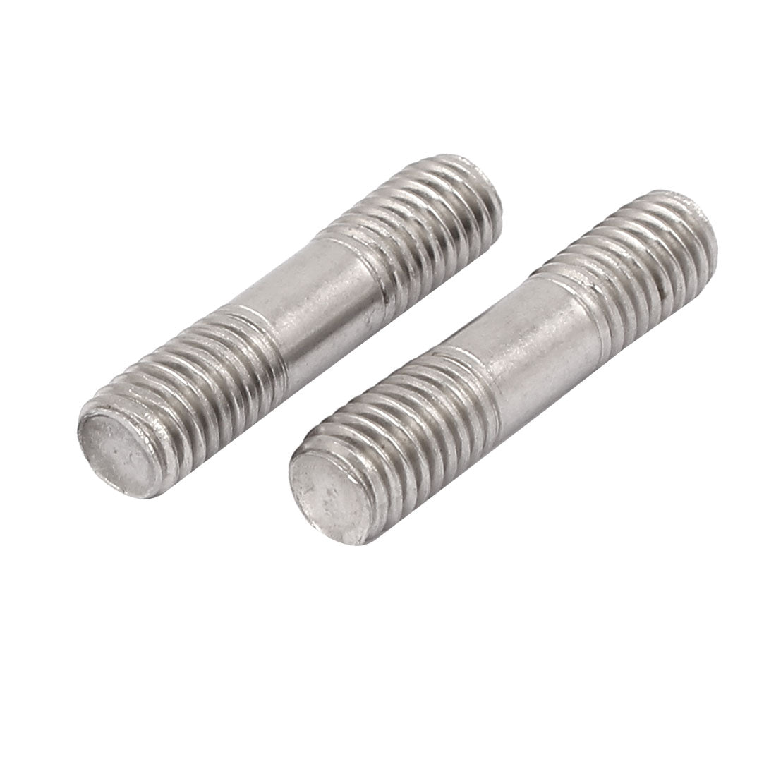 uxcell Uxcell M8x35mm 304 Stainless Steel Double End Thread Stud Teeth Rod Silver Tone 50pcs
