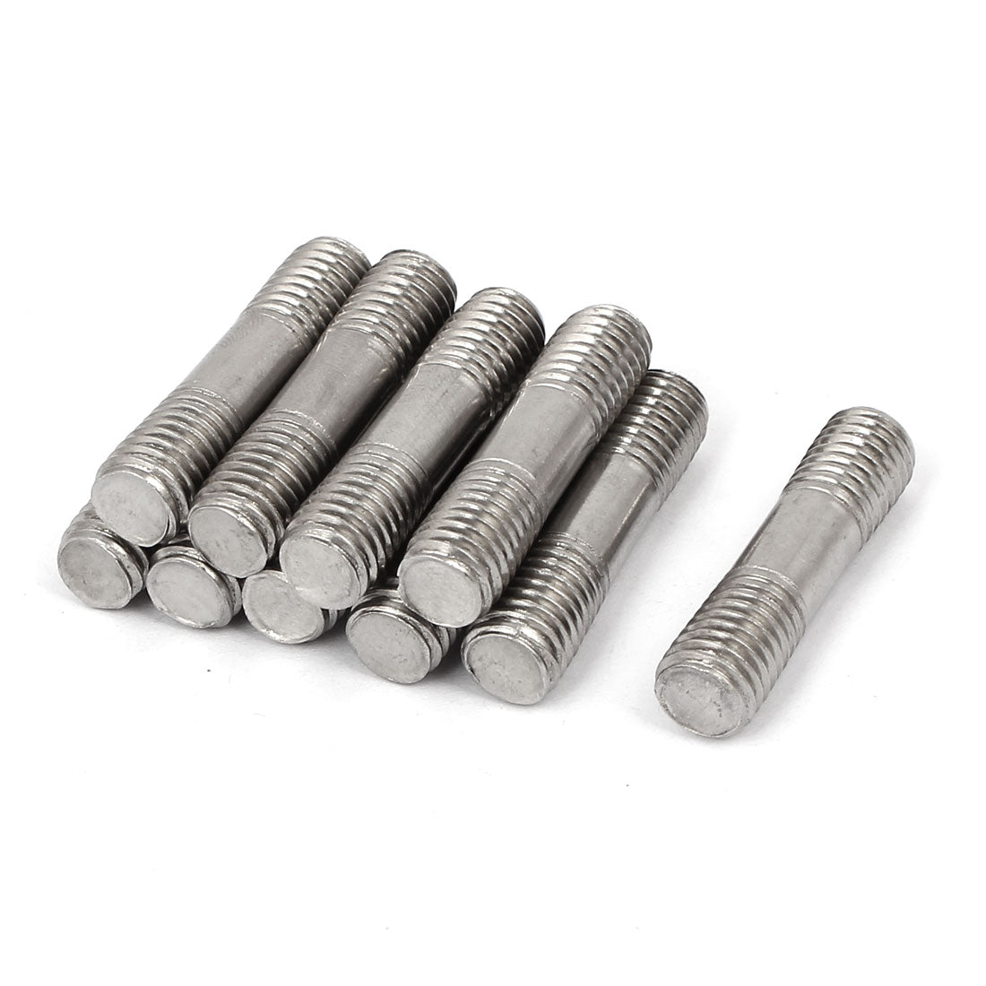 uxcell Uxcell 304 Stainless Steel Double End Thread Tight Adjustable Push Rod Stud M10x40mm 10pcs
