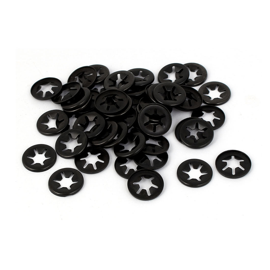 Uxcell Uxcell 10mm Inner Diameter 65Mn Steel Star Locking Washers Speed Clips 14 Pcs
