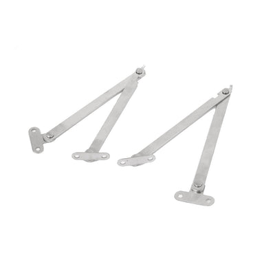 uxcell Uxcell 1Pair Furniture Cupboard  Rotatable Folding Lid Support Hinge Silver Tone