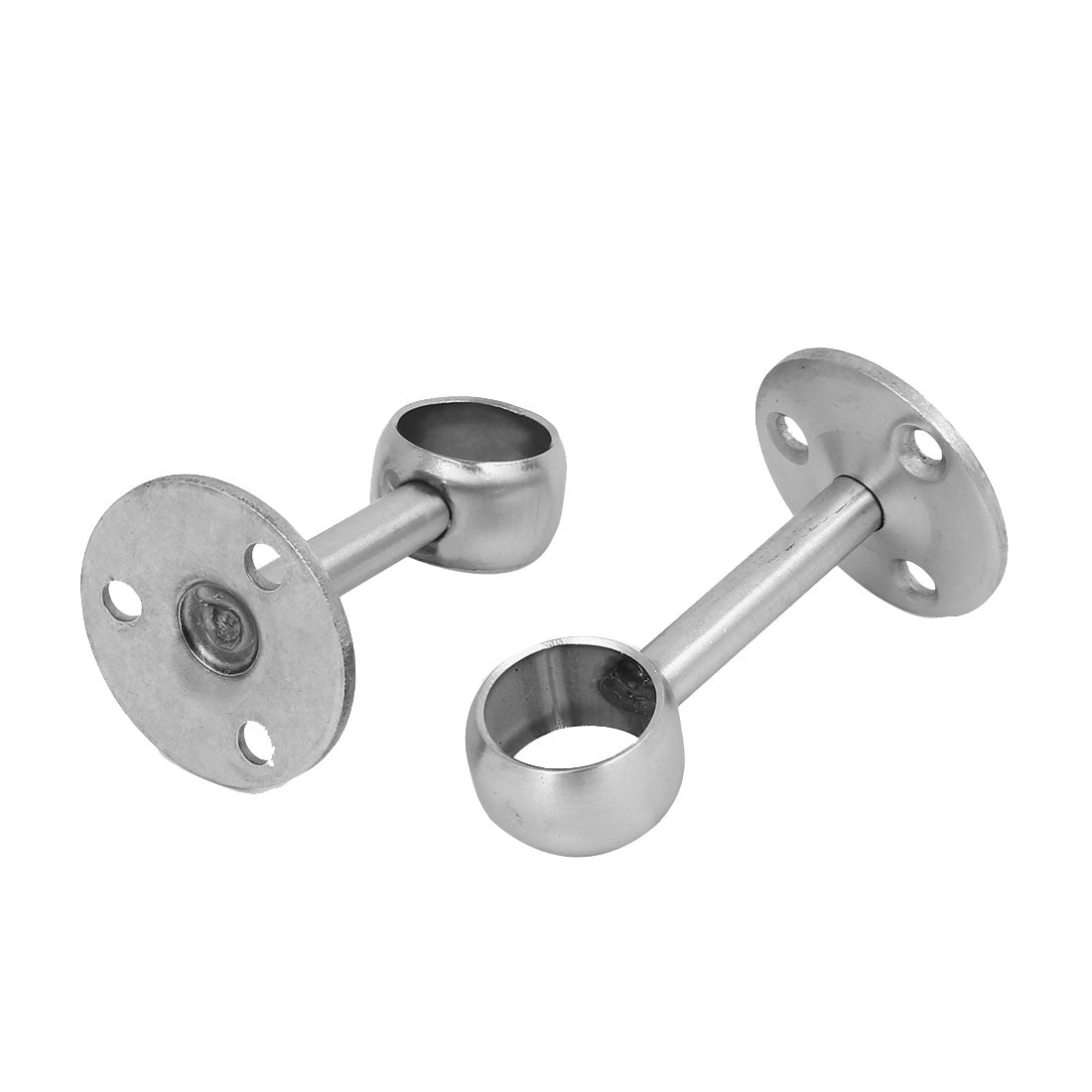 uxcell Uxcell 20mm Dia Rod Round Base Rail End Center Clothes Lever Bracket 2pcs