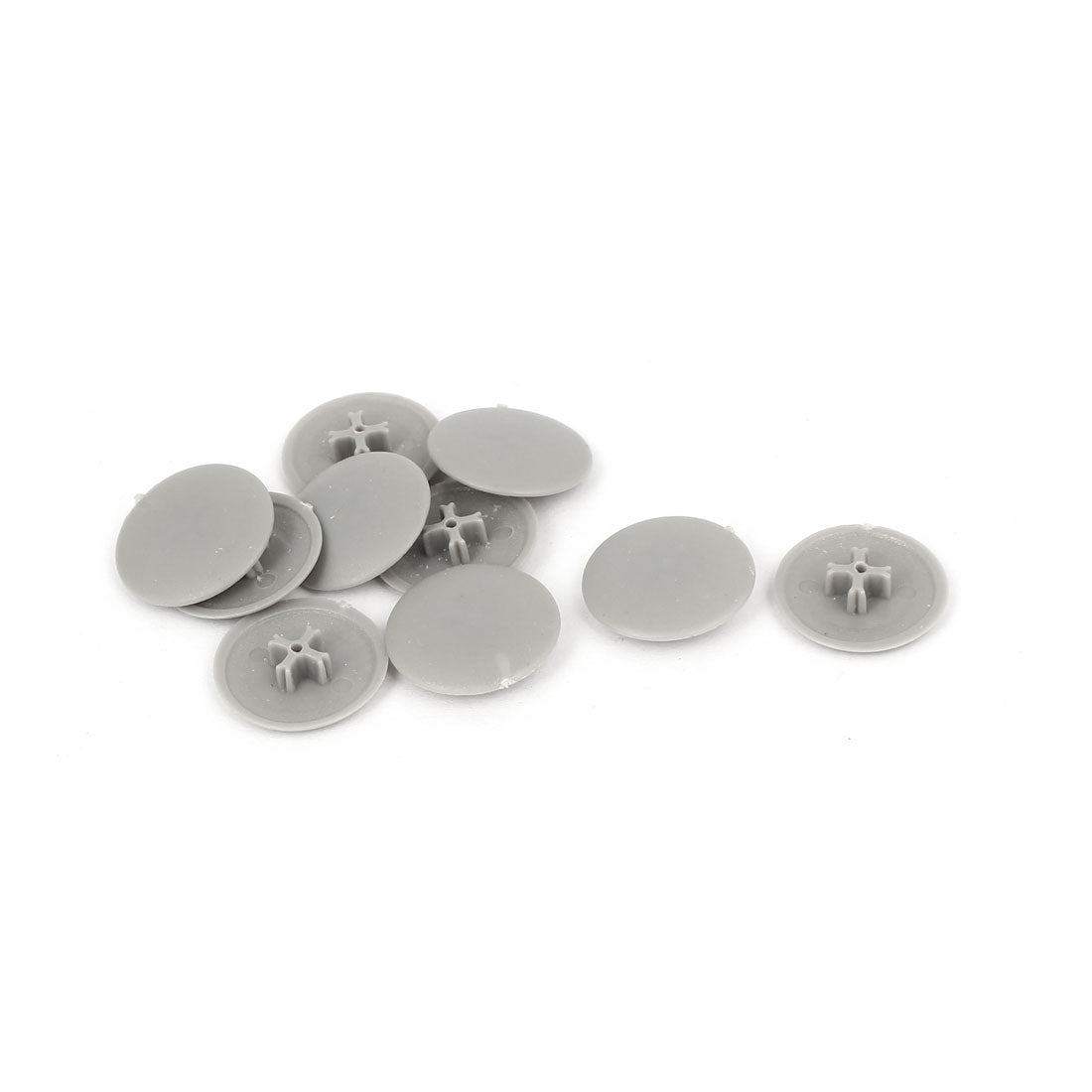 uxcell Uxcell 17mm x 4mm Plastic Round Phillips Screw Cap Cross Head Cover Gray 10pcs