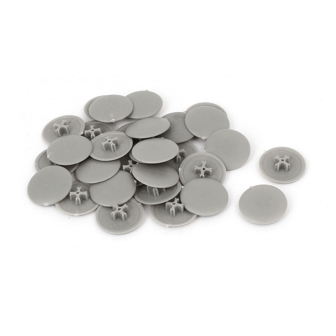uxcell Uxcell 17mm x 4mm Plastic Round Phillips Screw Cap Cross Head Cover Gray 30pcs