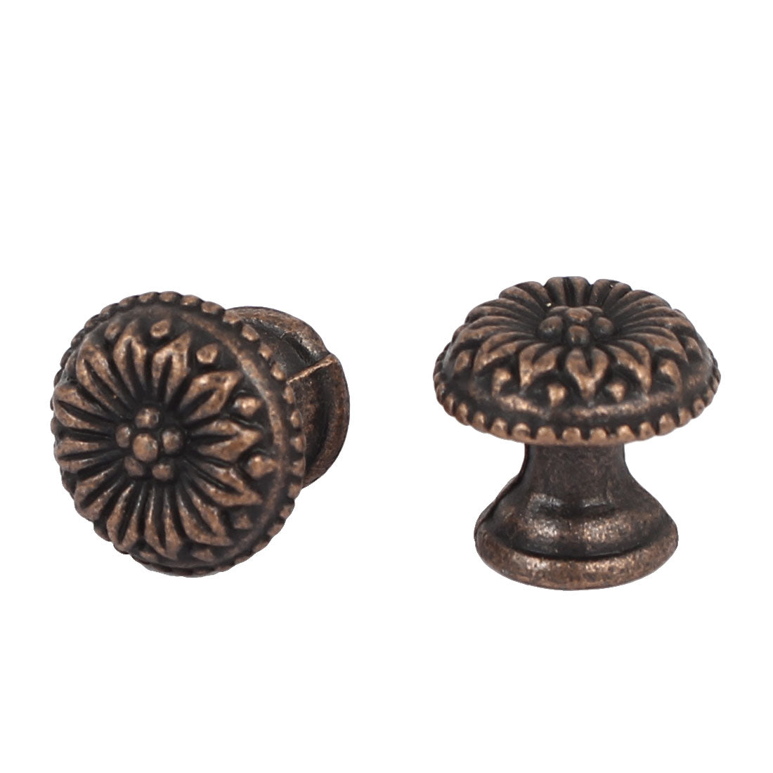 uxcell Uxcell Door Drawer Zinc Alloy Retro Style Round Pull Handle Knob Copper Tone 17x16mm 2pcs
