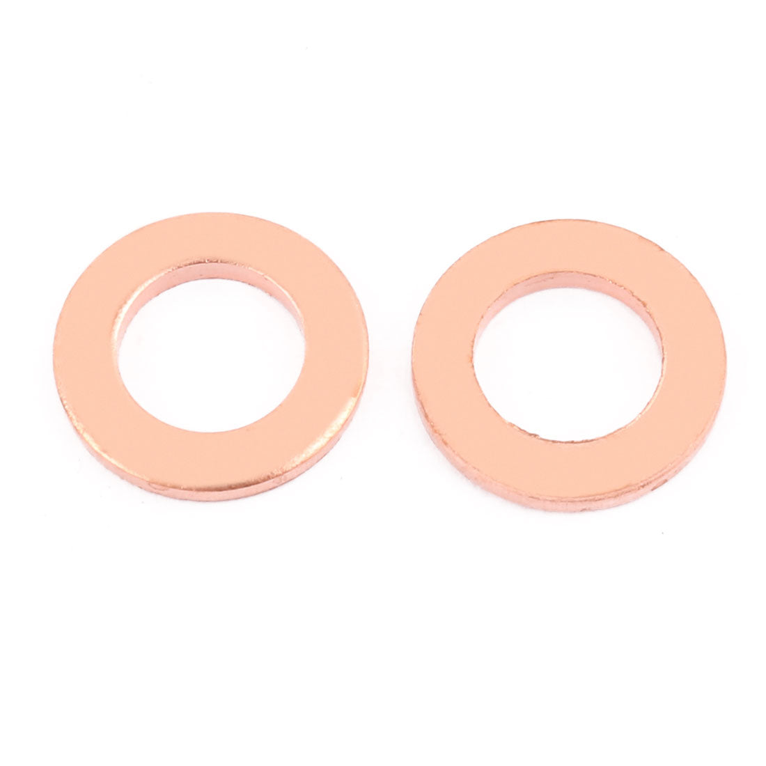 uxcell Uxcell 10pcs 18mm x 10mm x 2mm Flat Ring Copper Crush Washer Sealing Gasket Fastener