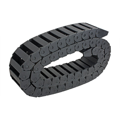 Harfington Uxcell R28 15mm x 40mm(InnerH*InnerW) Black Plastic Wire Carrier Cable Drag Chain 1M Length for CNC