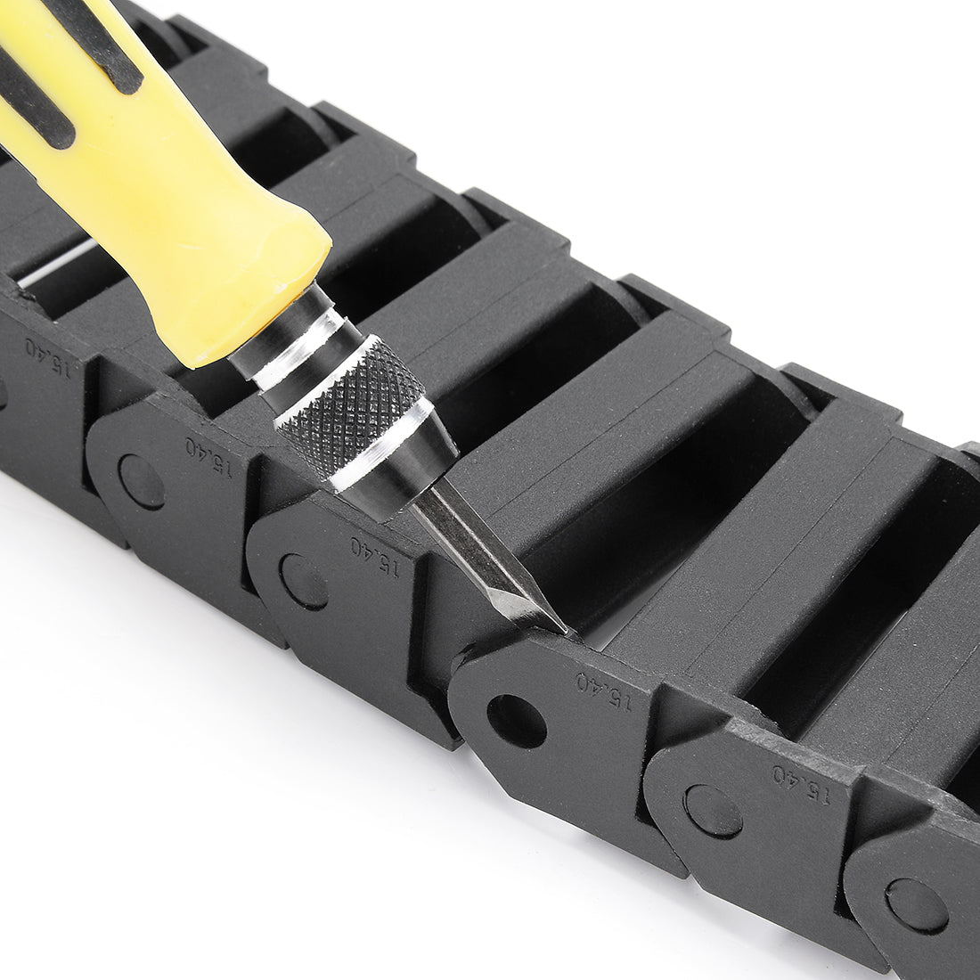 uxcell Uxcell R28 15mm x 40mm(InnerH*InnerW) Black Plastic Wire Carrier Cable Drag Chain 1M Length for CNC