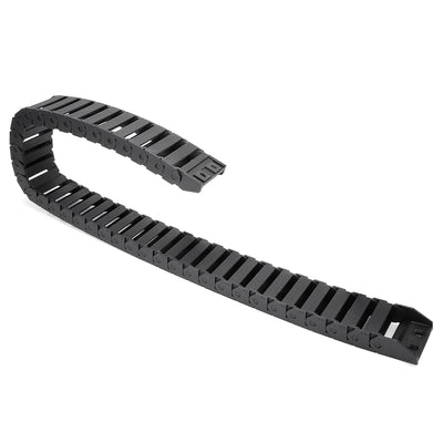 Harfington Uxcell R28 15mm x 40mm(InnerH*InnerW) Black Plastic Wire Carrier Cable Drag Chain 1M Length for CNC