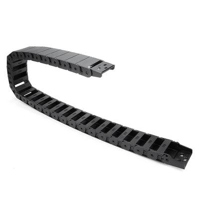 uxcell Uxcell R38 18mm x 50mm Black Plastic Semi Closed Cable Wire Carrier Drag Chain 1M Length