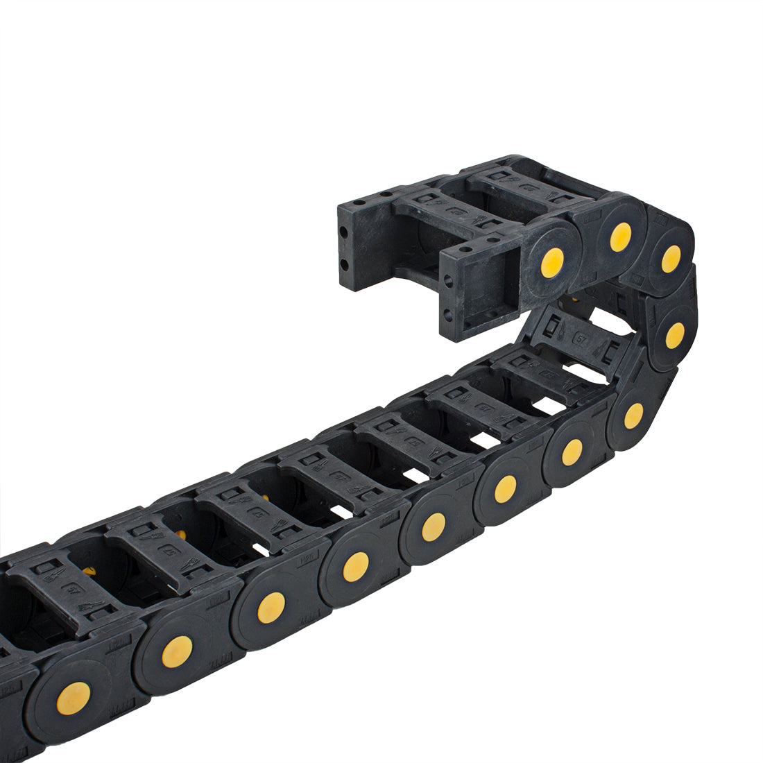 uxcell Uxcell R55 25mm x 57mm Plastic Open Type Cable Wire Carrier Drag Chain 1M Length for CNC Black