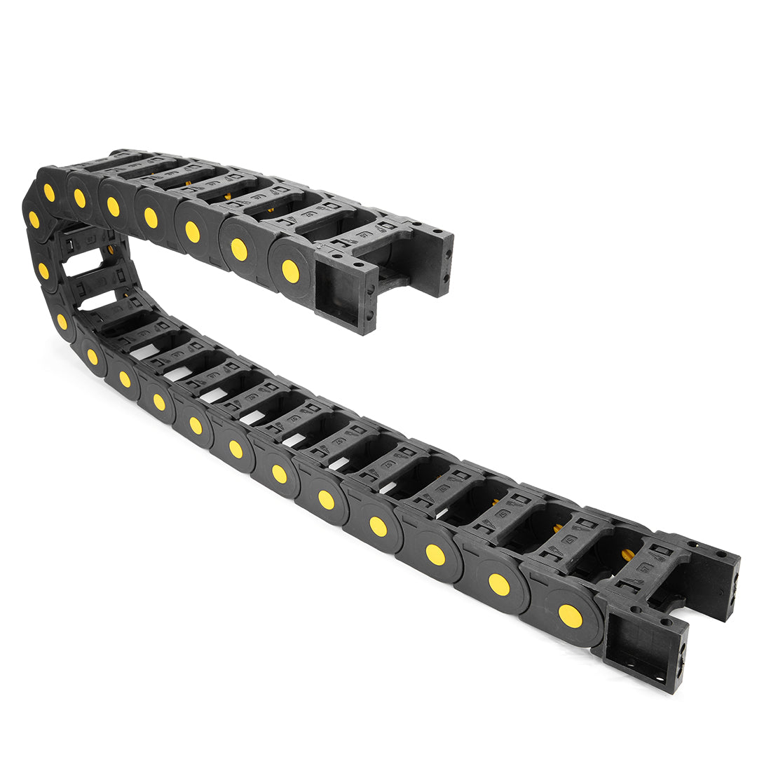 uxcell Uxcell R55 25mm x 57mm Plastic Open Type Cable Wire Carrier Drag Chain 1M Length for CNC Black