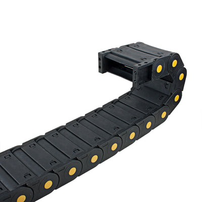 Harfington Uxcell R55 25mm x 77mm Plastic Cable Wire Carrier Drag Chain 1M Black for CNC