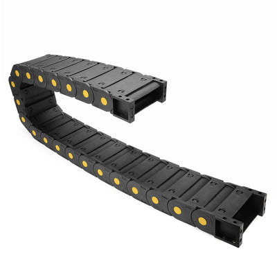Harfington Uxcell R55 25mm x 77mm Plastic Cable Wire Carrier Drag Chain 1M Black for CNC