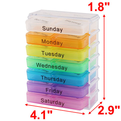 Harfington Uxcell Household Travel Detachable Medication Reminder Daily Am PM Weekly Pill Box Case